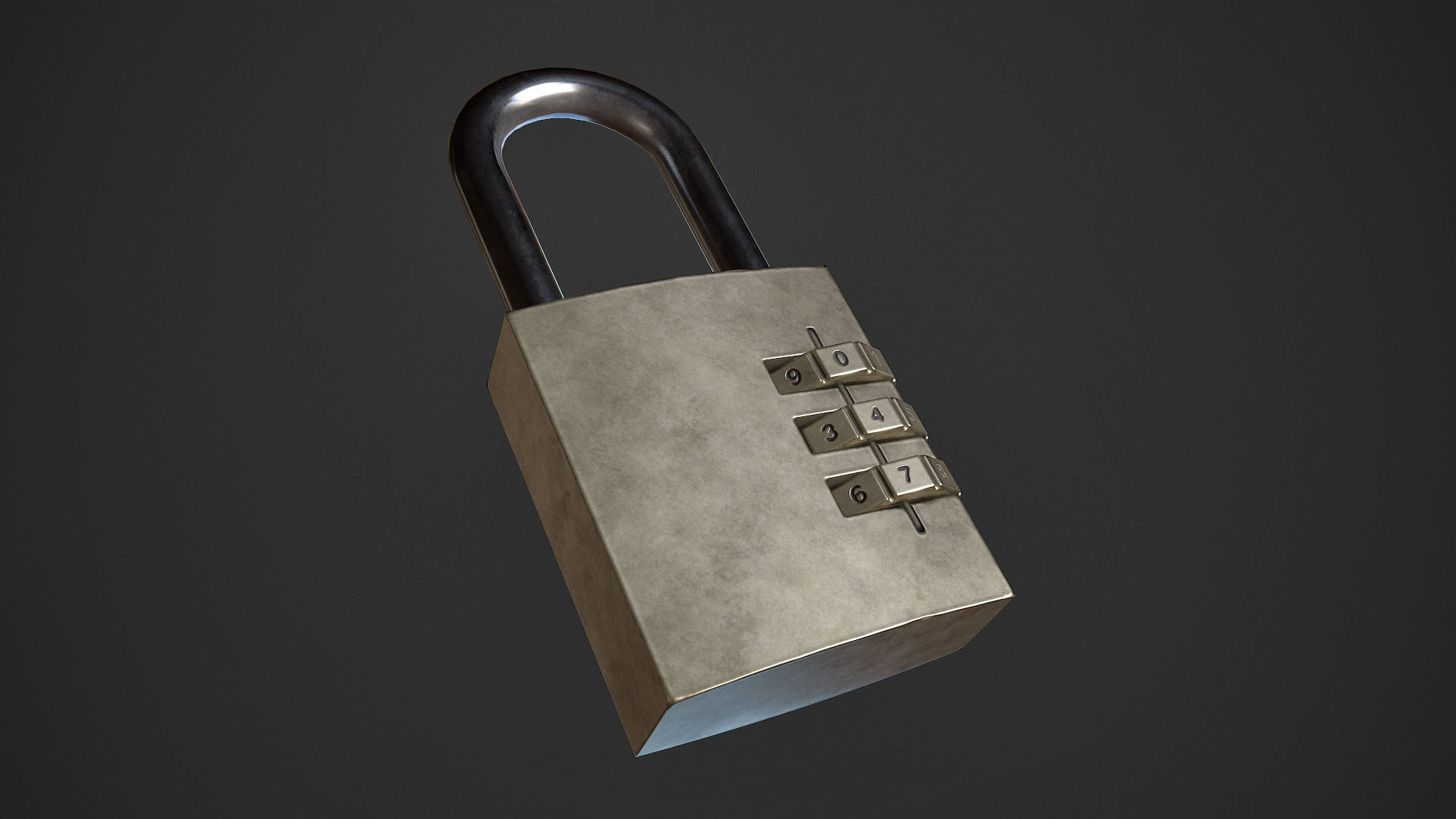 Code Lock Low-poly 3D model_2