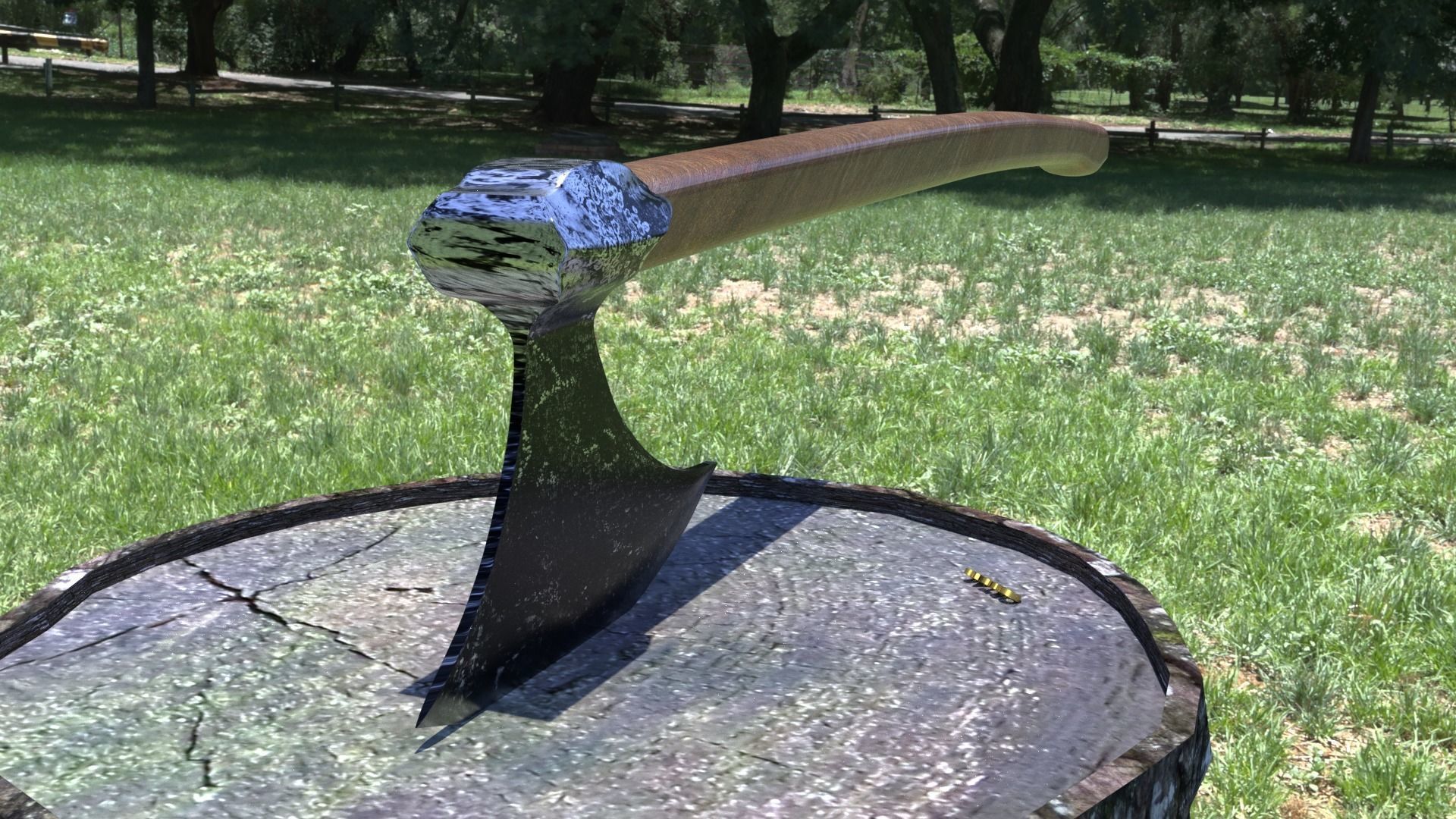 ORTAS AXE NO 15 LONG HANDLE HEAVY GAME READY AXE 3D model_9