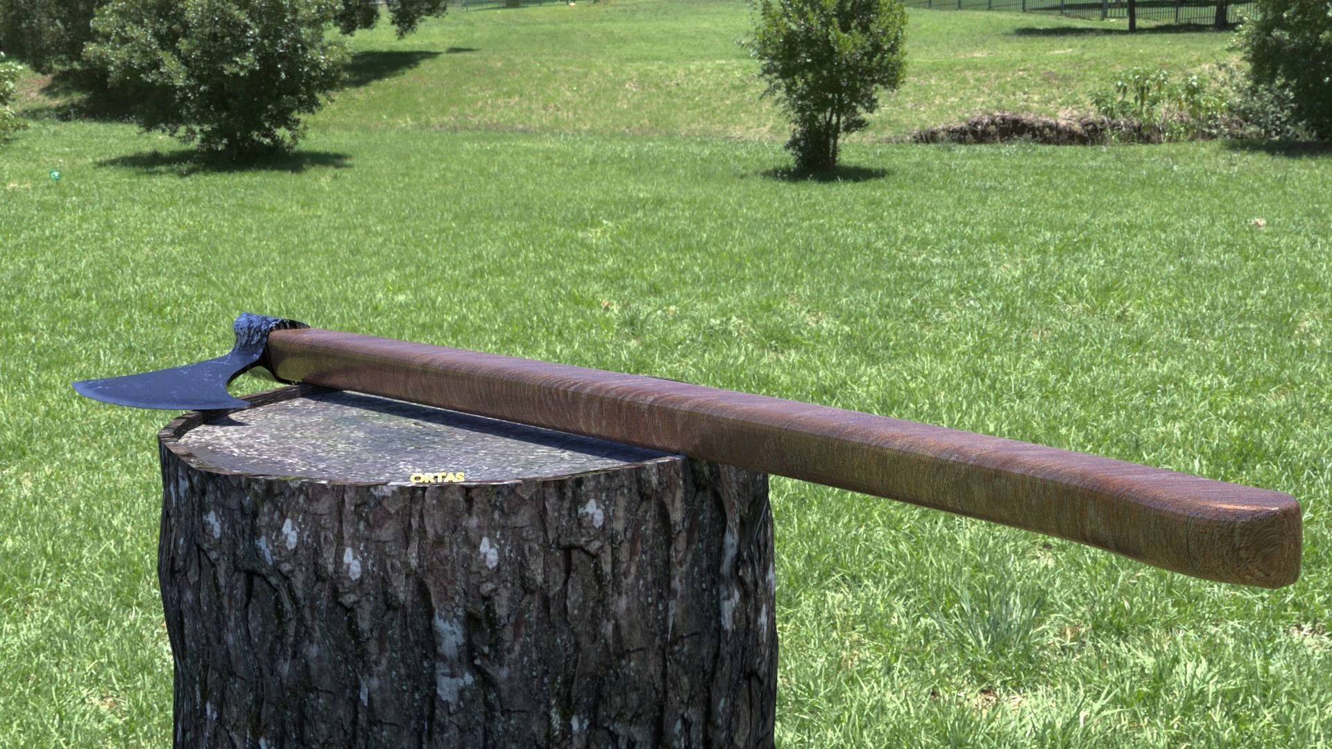 ORTAS AXE NO 15 LONG HANDLE HEAVY GAME READY AXE 3D model_11