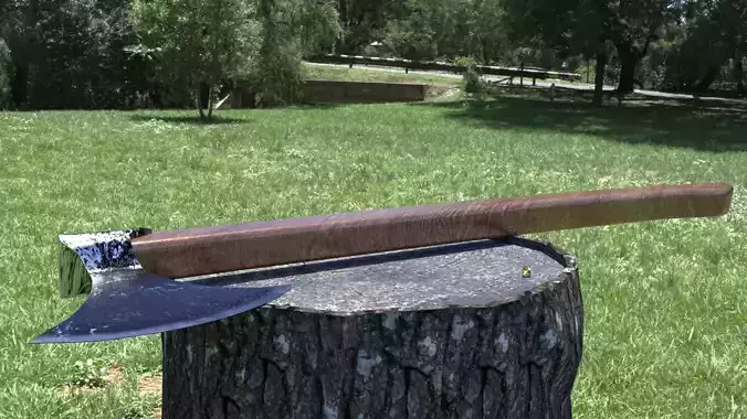 ORTAS AXE NO 15 LONG HANDLE HEAVY GAME READY AXE 3D model