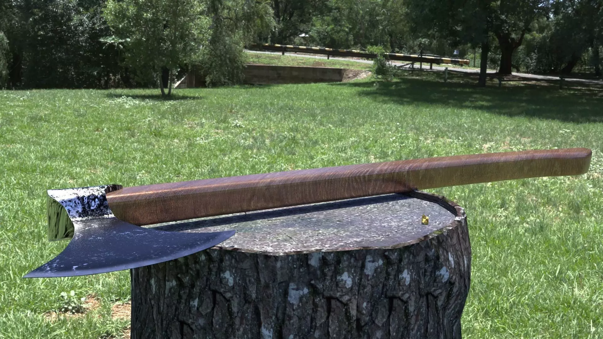 ORTAS AXE NO 15 LONG HANDLE HEAVY GAME READY AXE 3D model_0