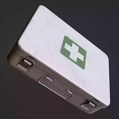 First Aid Kit Metal Box Low-poly 3D model