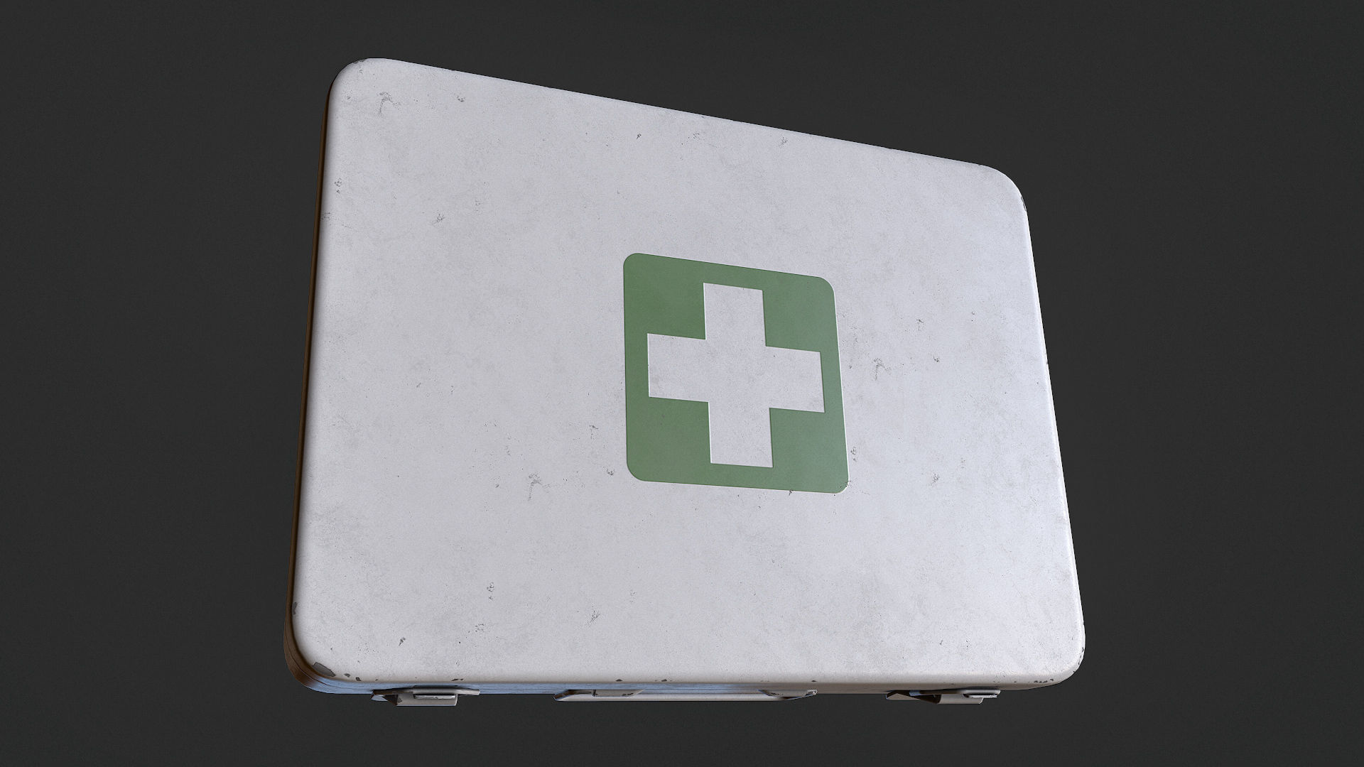 First Aid Kit Metal Box Low-poly 3D model_3
