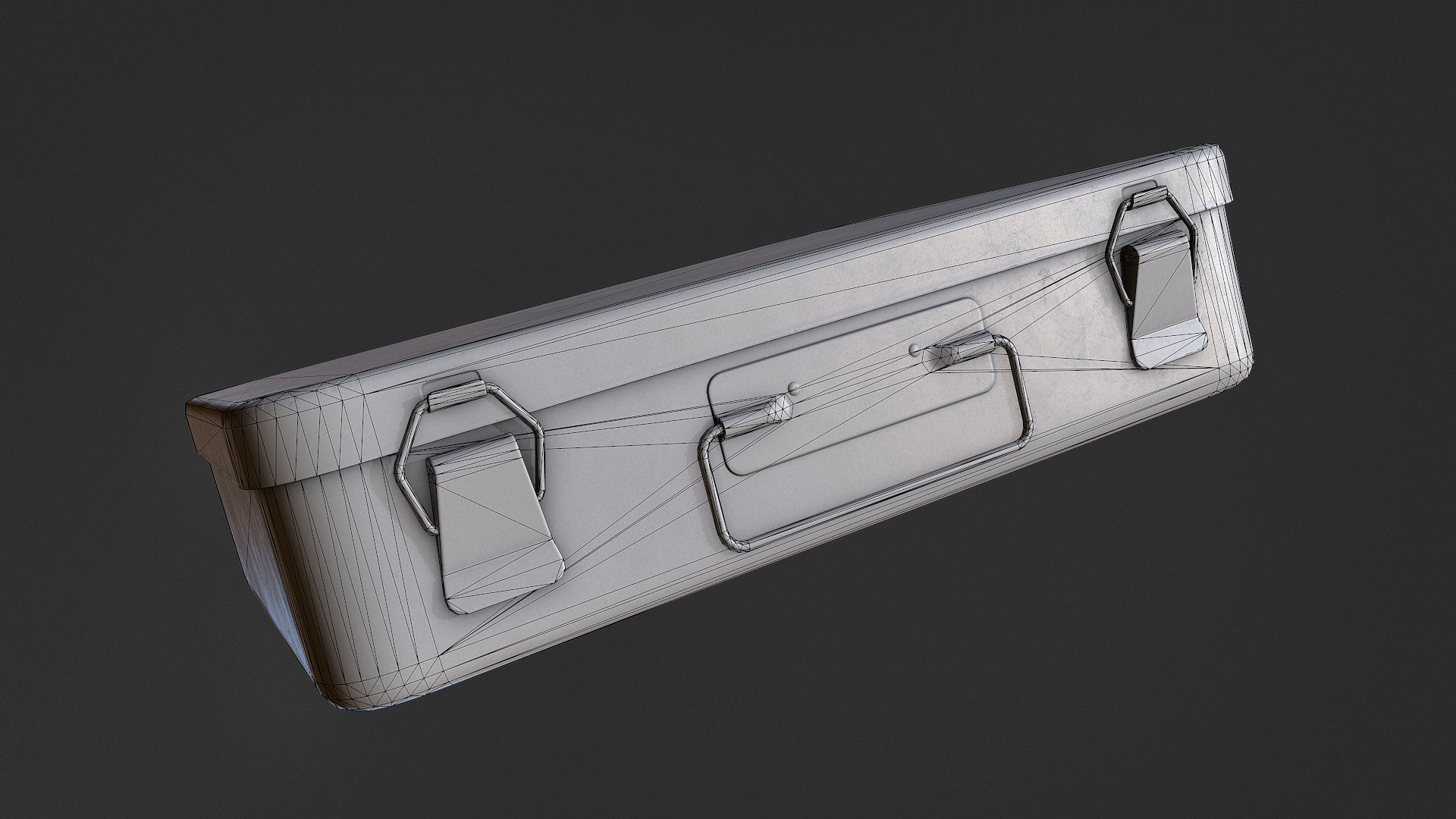 First Aid Kit Metal Box Low-poly 3D model_7