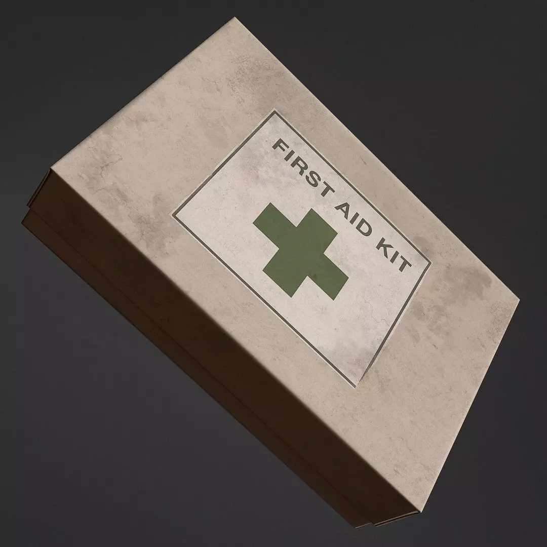 First Aid Kit Box Low-poly 3D model_0