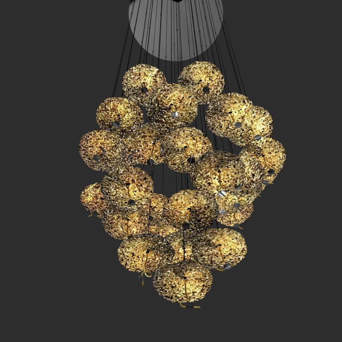 Catellani and smith gold moon chandelier  3D model_1