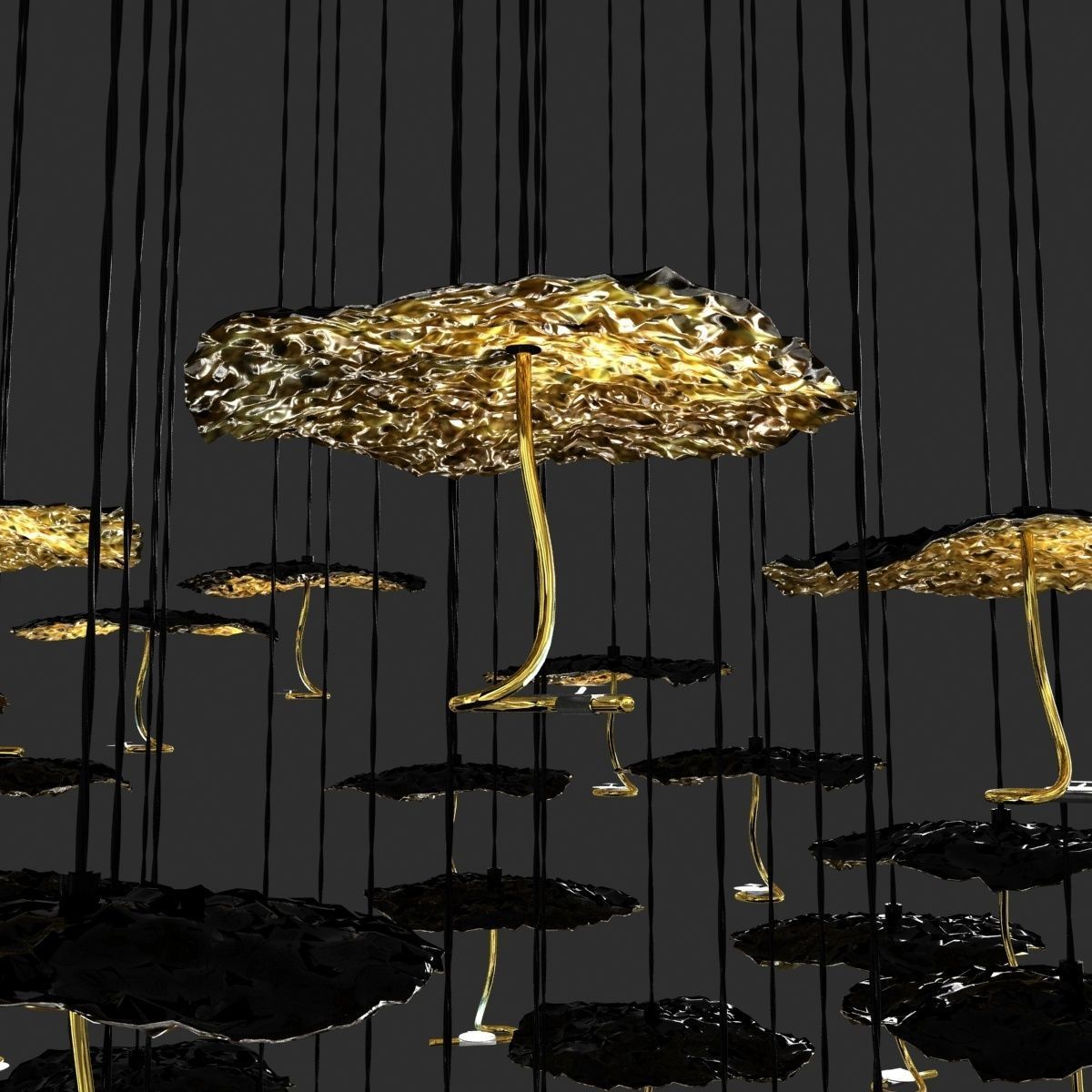 Catellani and smith gold moon chandelier  3D model_5