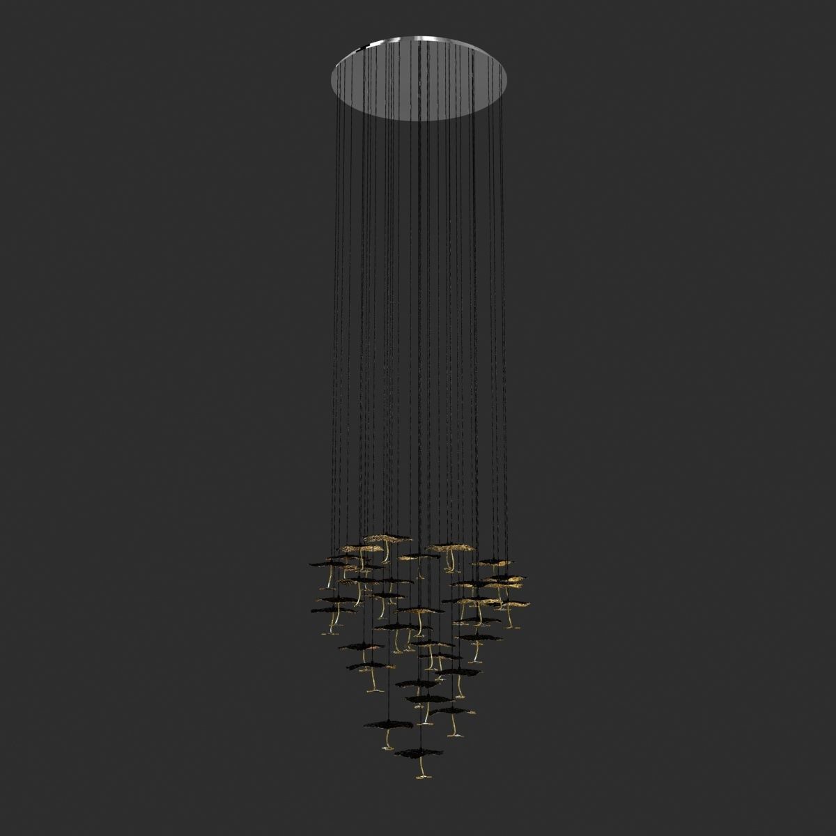 Catellani and smith gold moon chandelier  3D model_4
