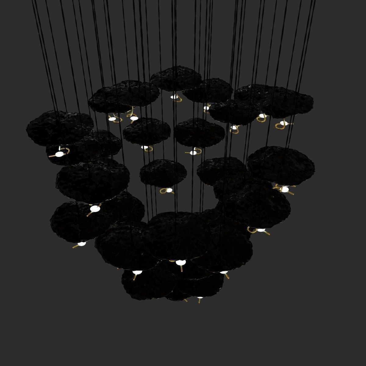 Catellani and smith gold moon chandelier  3D model_3