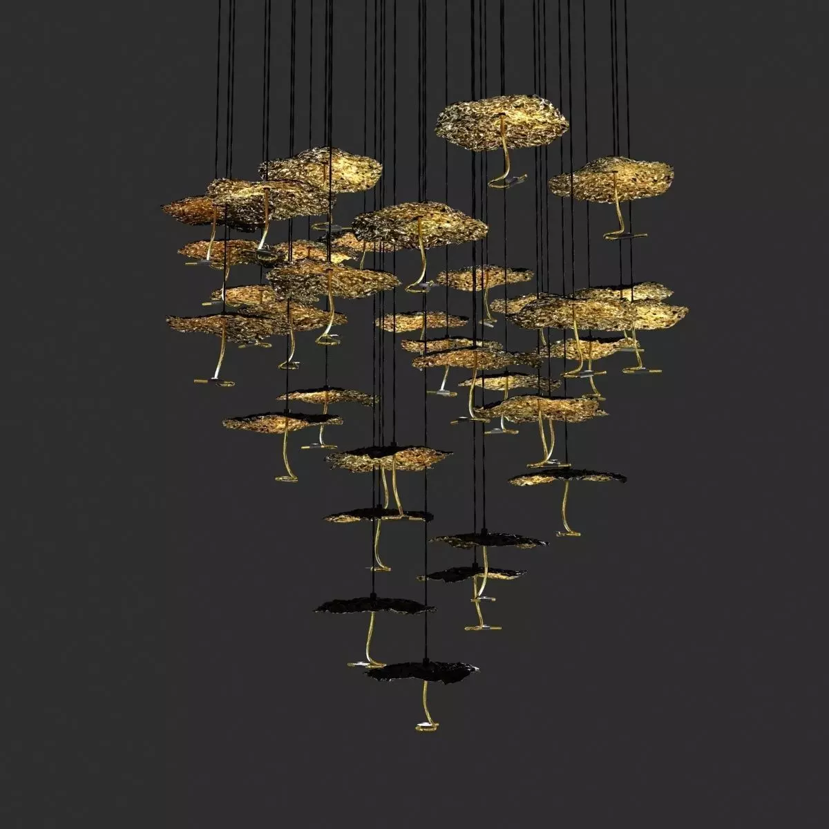 Catellani and smith gold moon chandelier  3D model_0