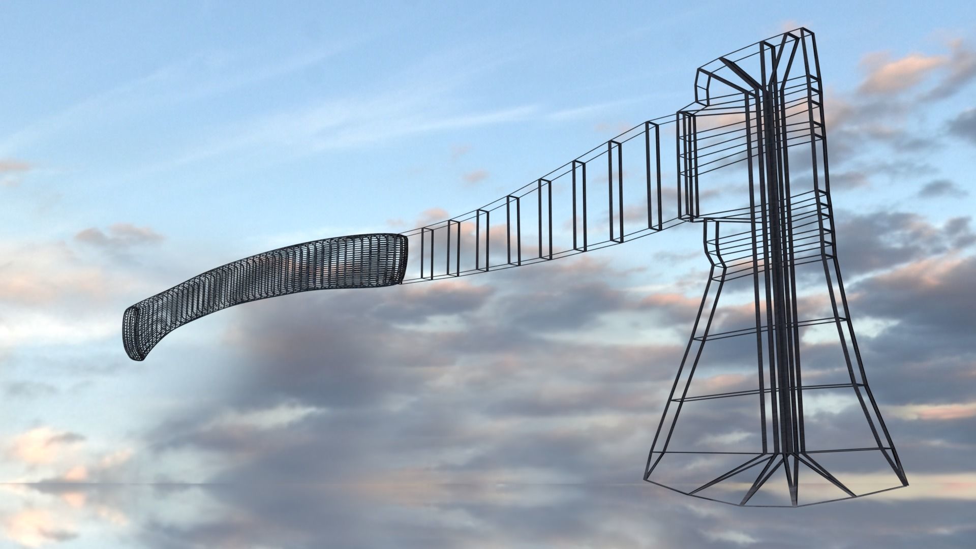 ORTAS AXE NO 16 TACTICAL AXE WITH FABRIC HANDLE 3D model_16