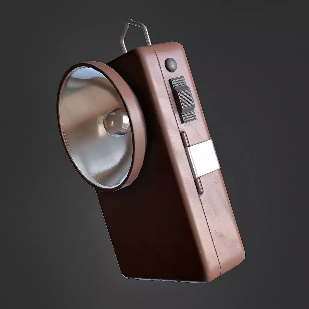 Vintage Flashlight Low-poly 3D model
