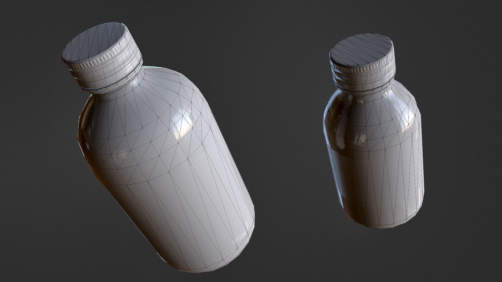 Medicine Glass Bottles Low-poly 3D model_5