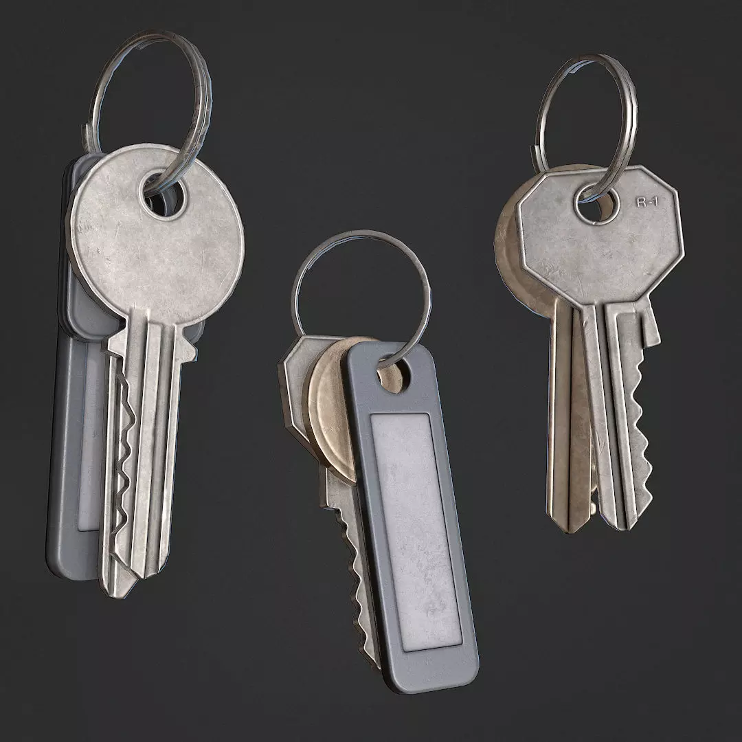 Keys Set of Low-poly 3D model_0