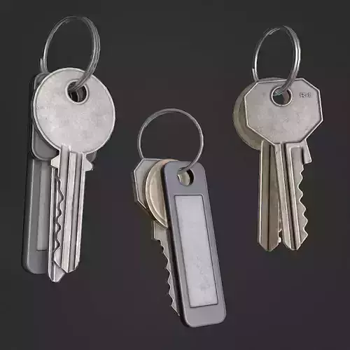 Keys Set of Low-poly 3D model