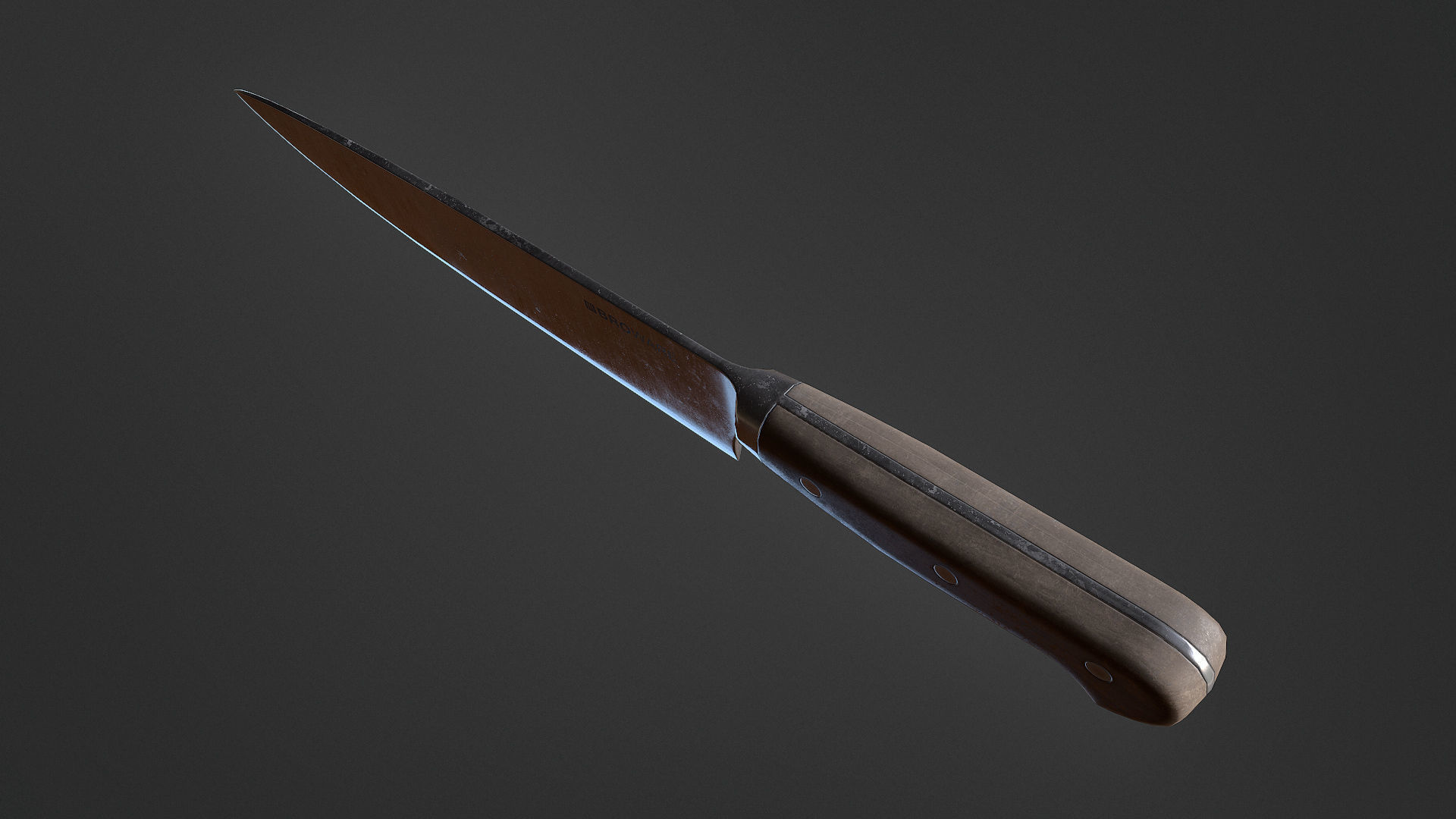 Kitchen Knife Low-poly 3D model_6