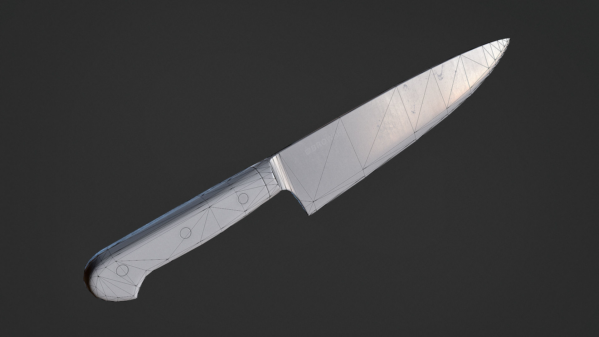 Kitchen Knife Low-poly 3D model_8