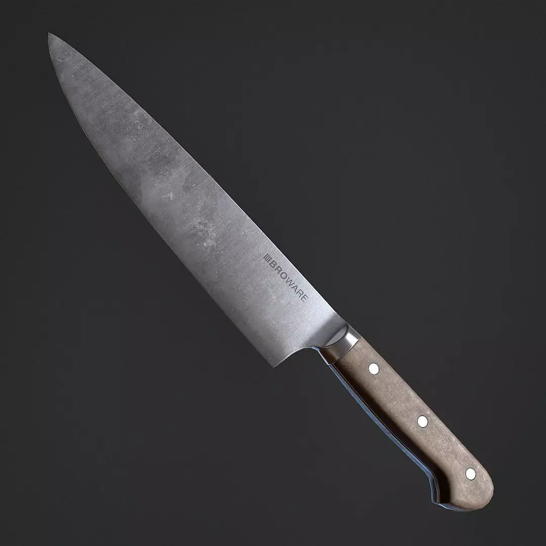 Kitchen Knife Low-poly 3D model_0