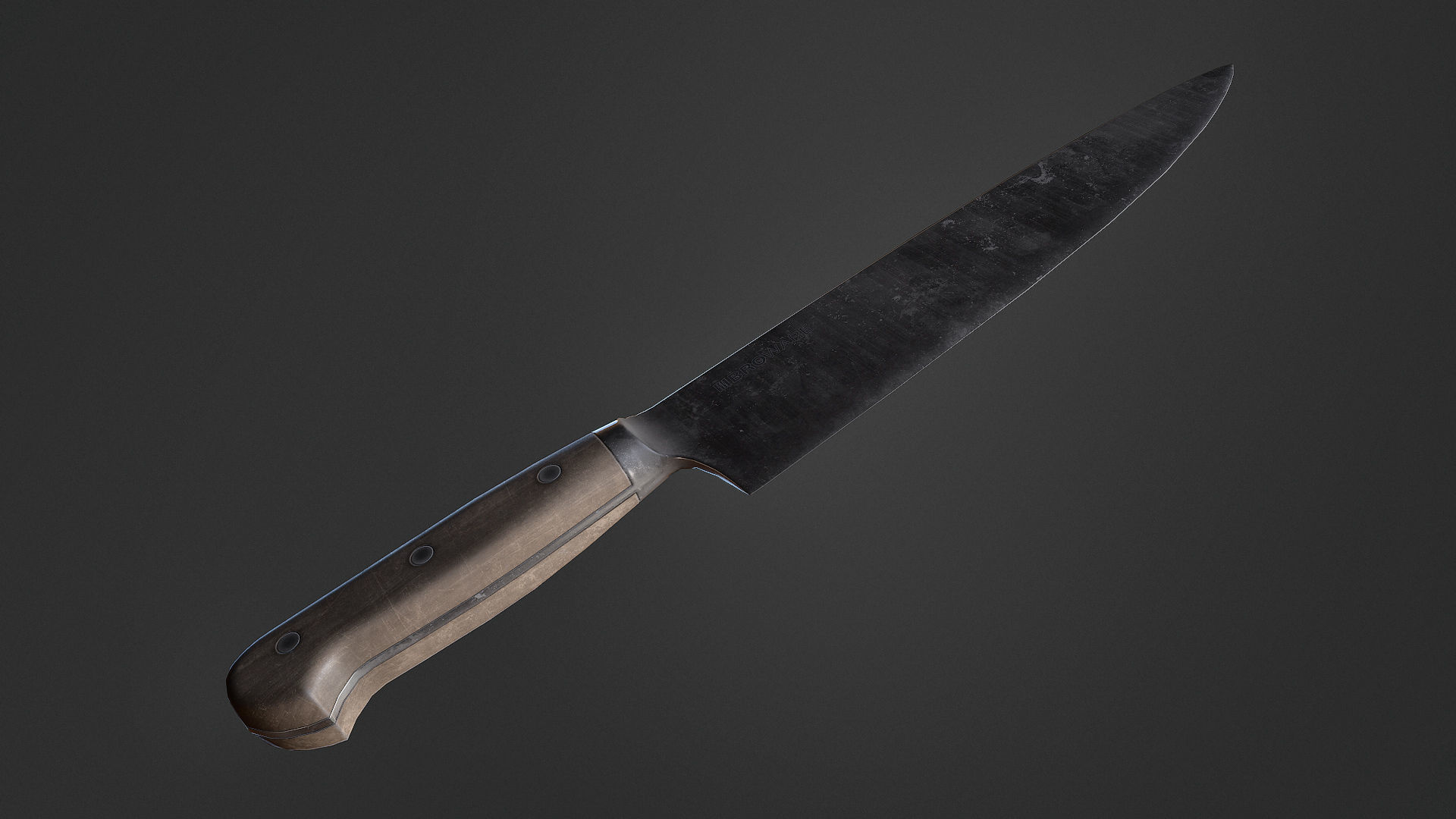 Kitchen Knife Low-poly 3D model_4