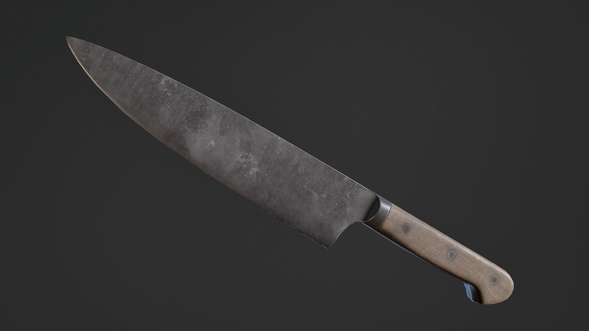 Kitchen Knife Low-poly 3D model_2