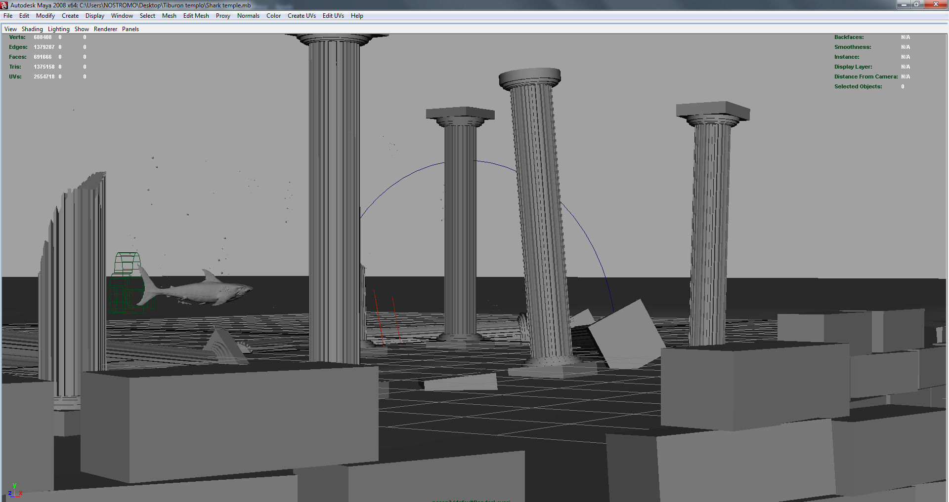 Shark Temple 3D model_5