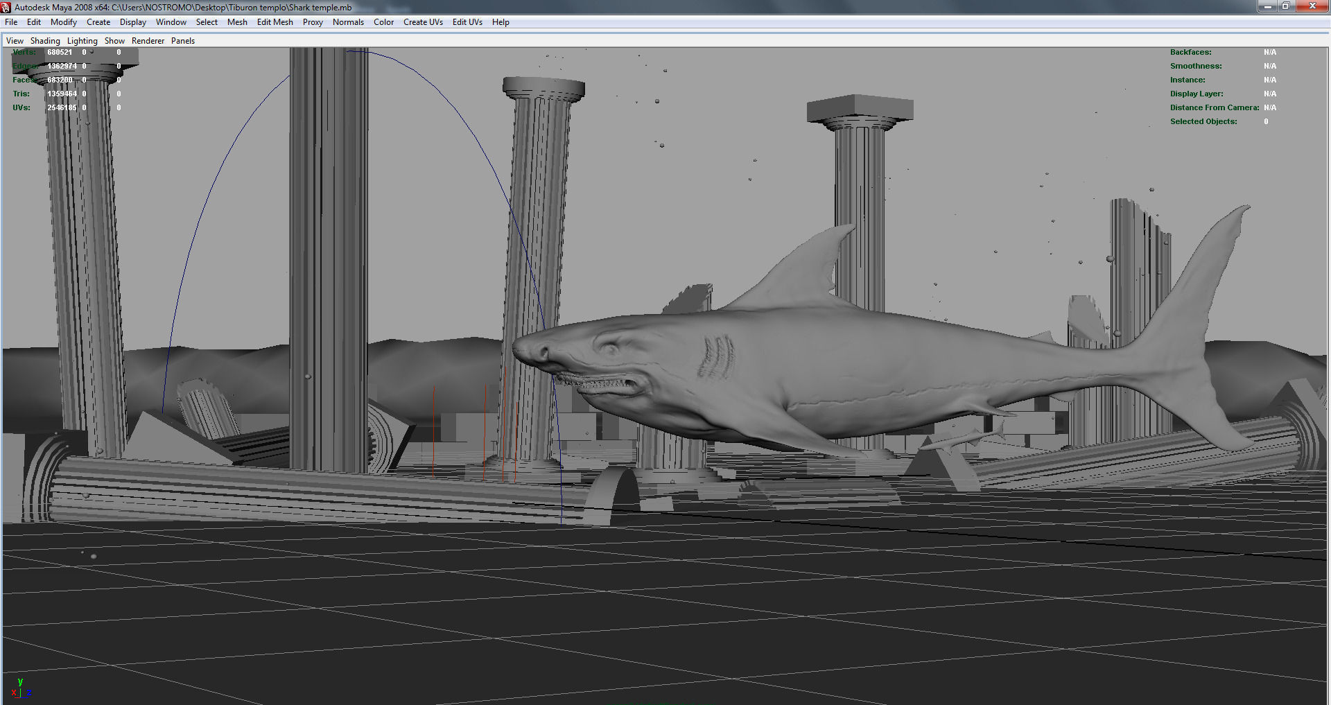 Shark Temple 3D model_3