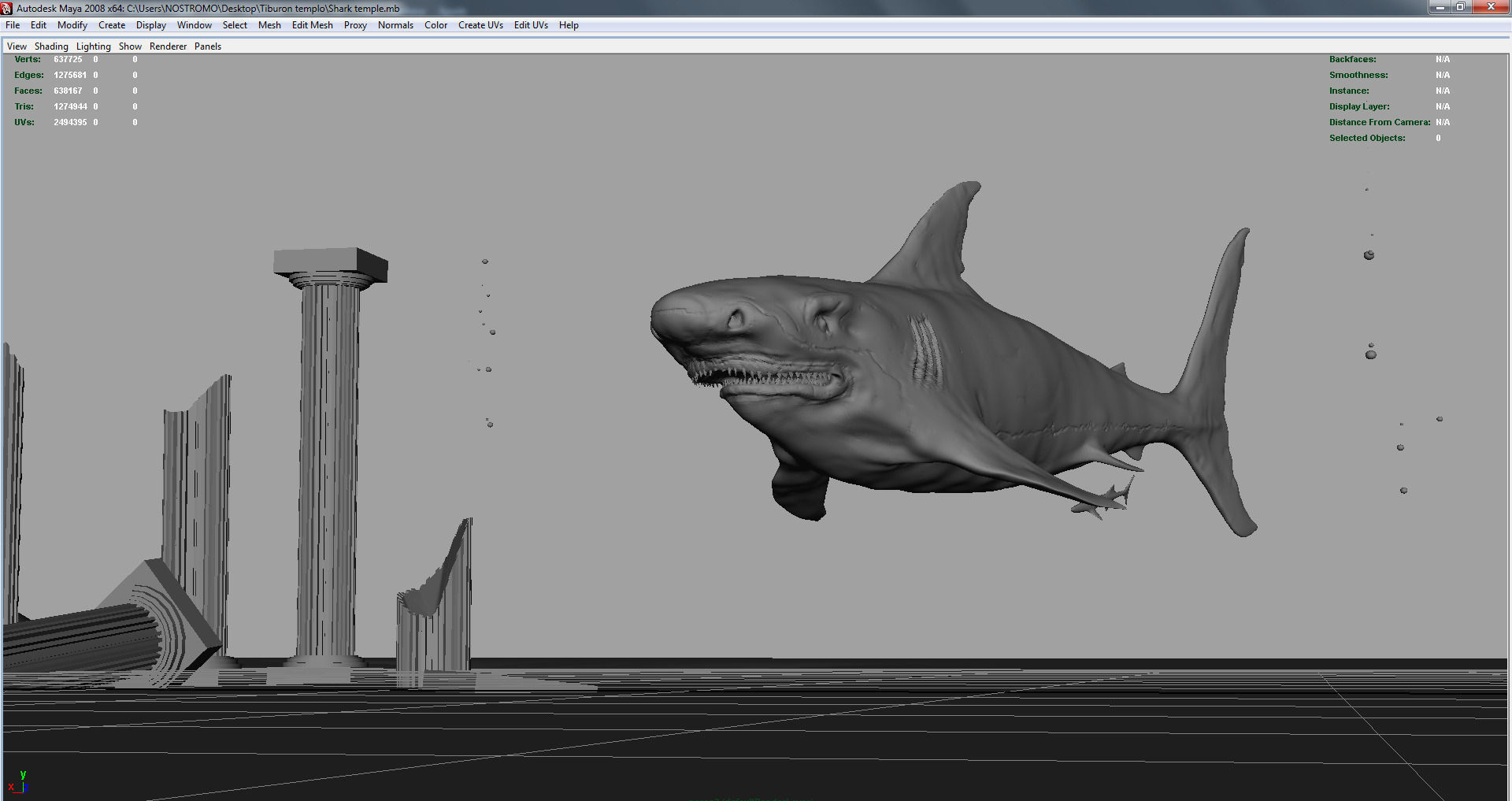 Shark Temple 3D model_2