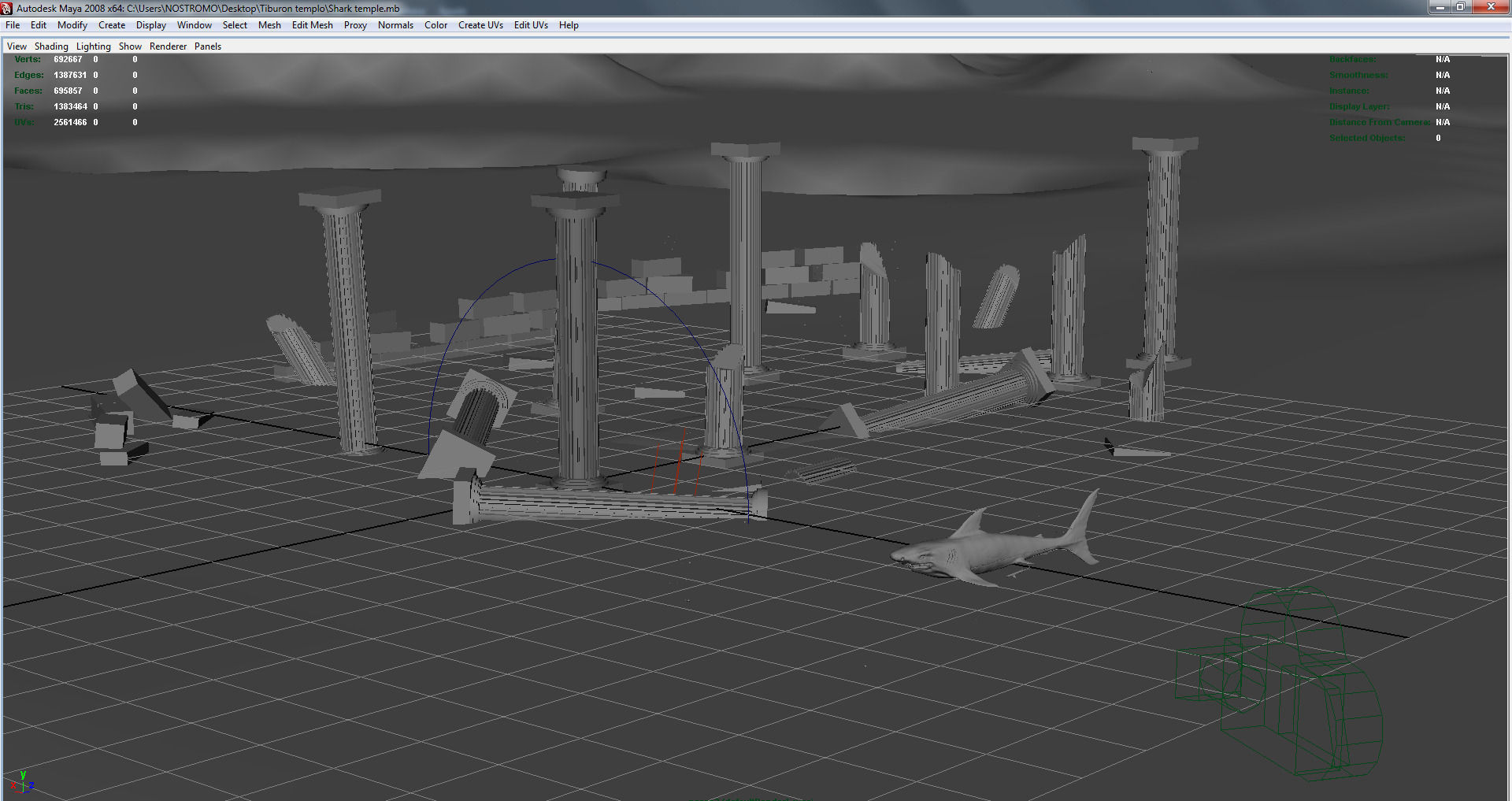 Shark Temple 3D model_4