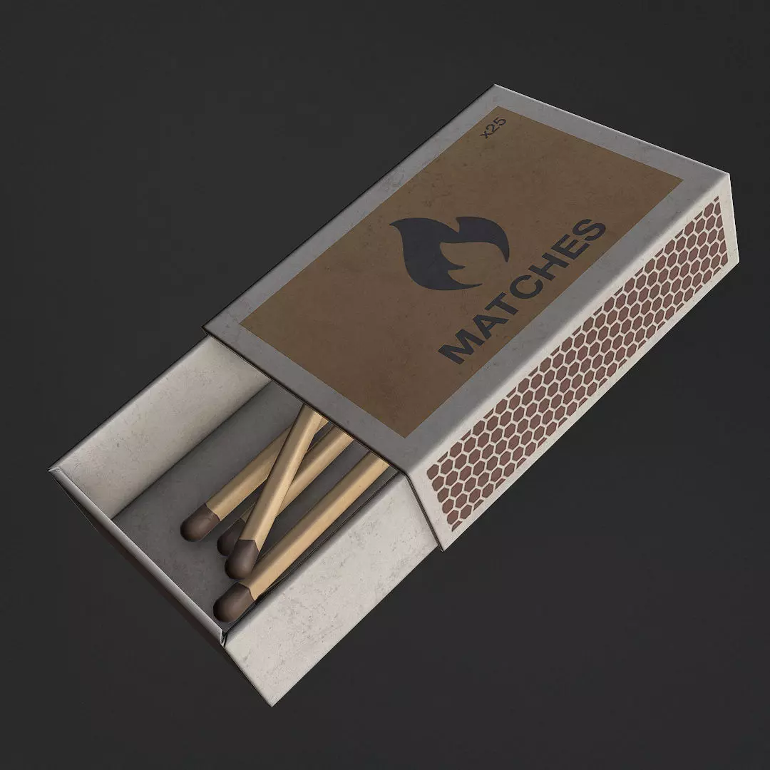 Matches box Low-poly 3D model_0