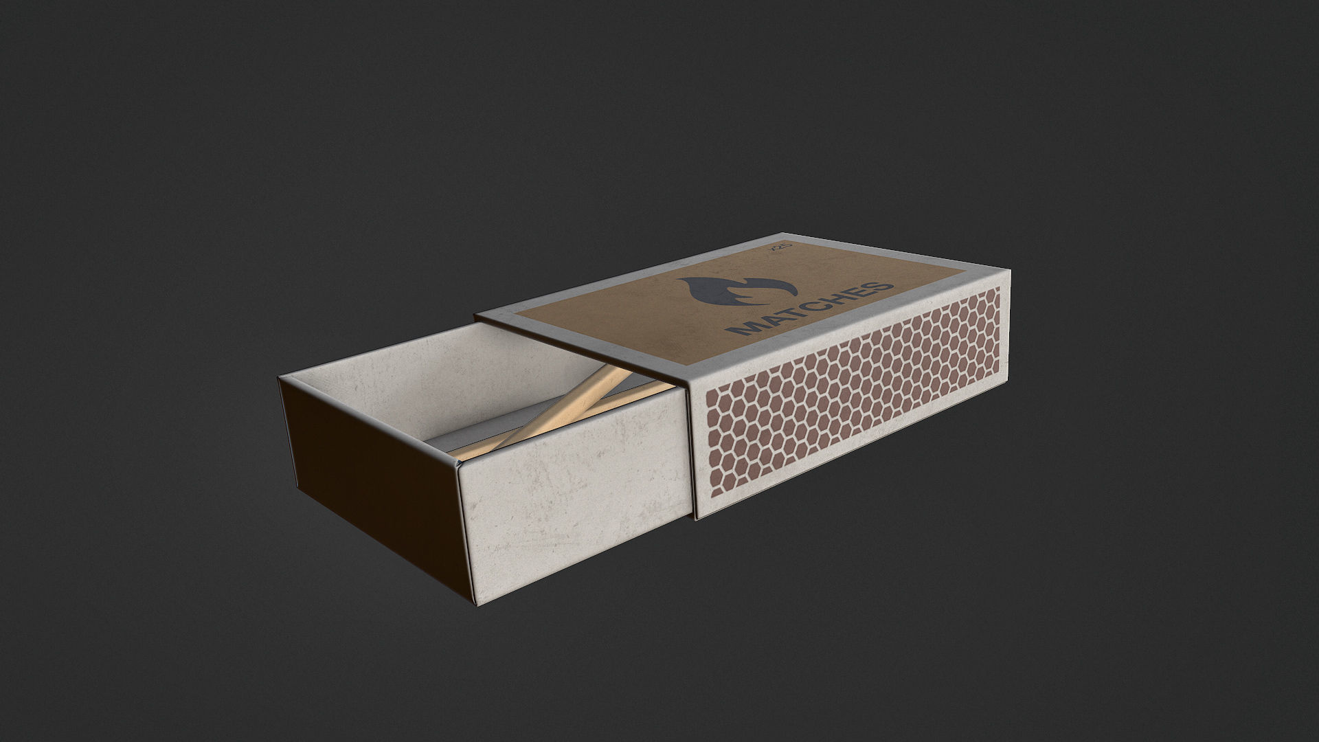 Matches box Low-poly 3D model_4