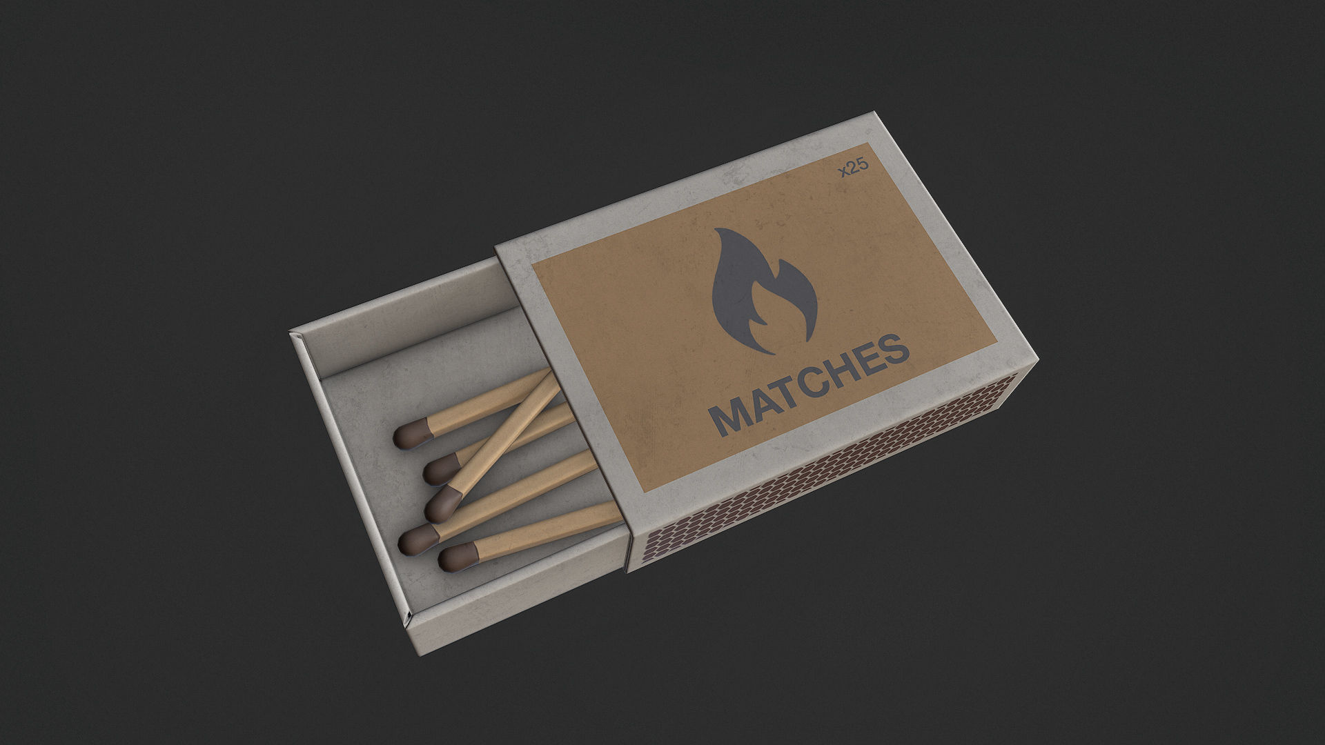 Matches box Low-poly 3D model_2