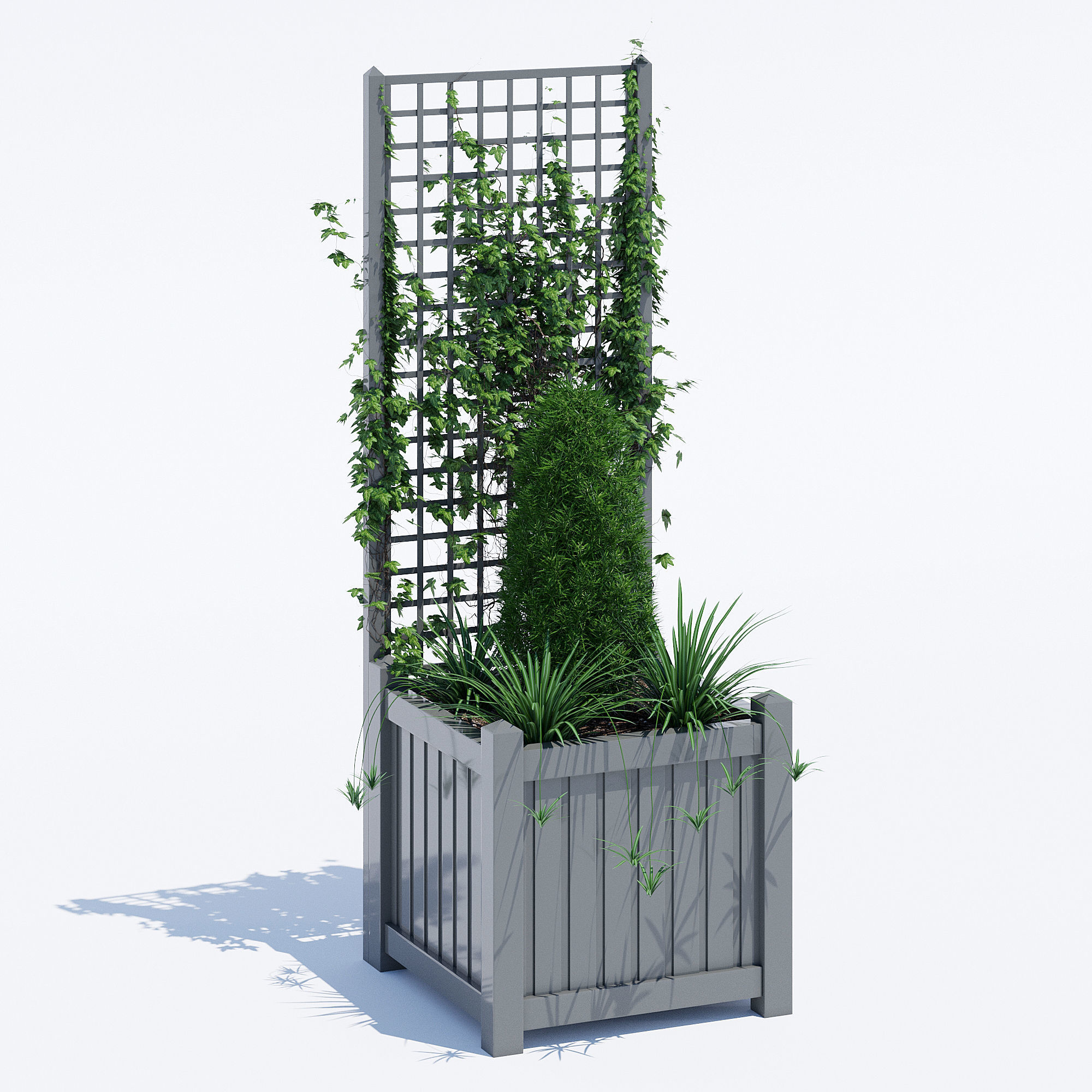 Square trellis 3D model_4