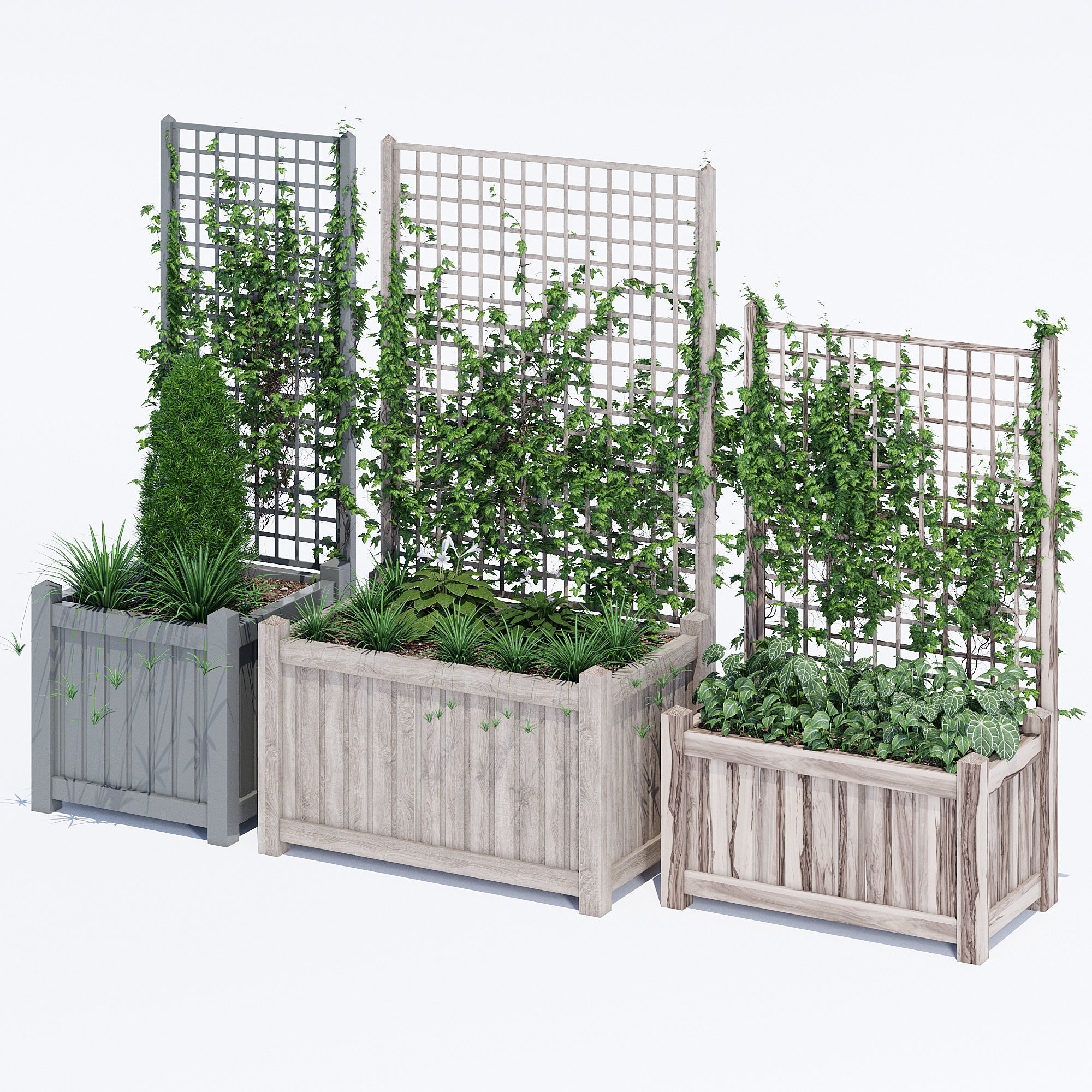 Square trellis 3D model_2