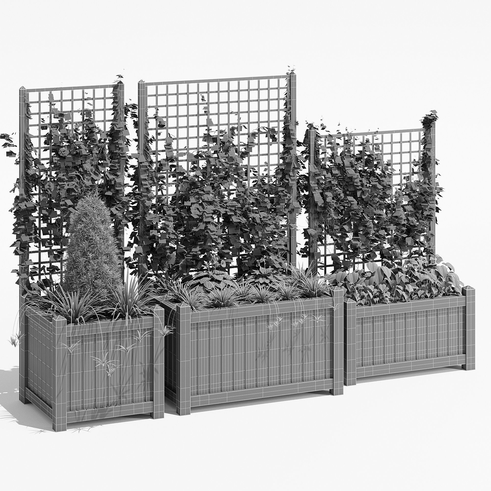 Square trellis 3D model_9