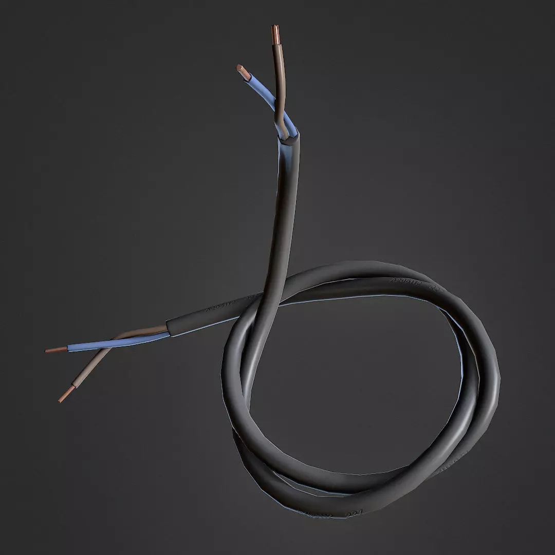 Wire piece Low-poly 3D model_0