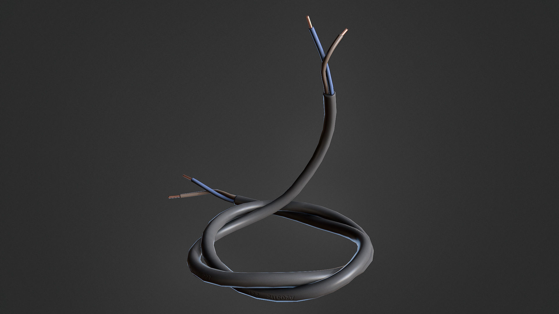 Wire piece Low-poly 3D model_3