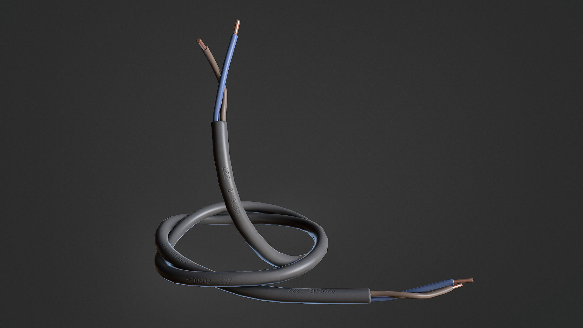 Wire piece Low-poly 3D model_4
