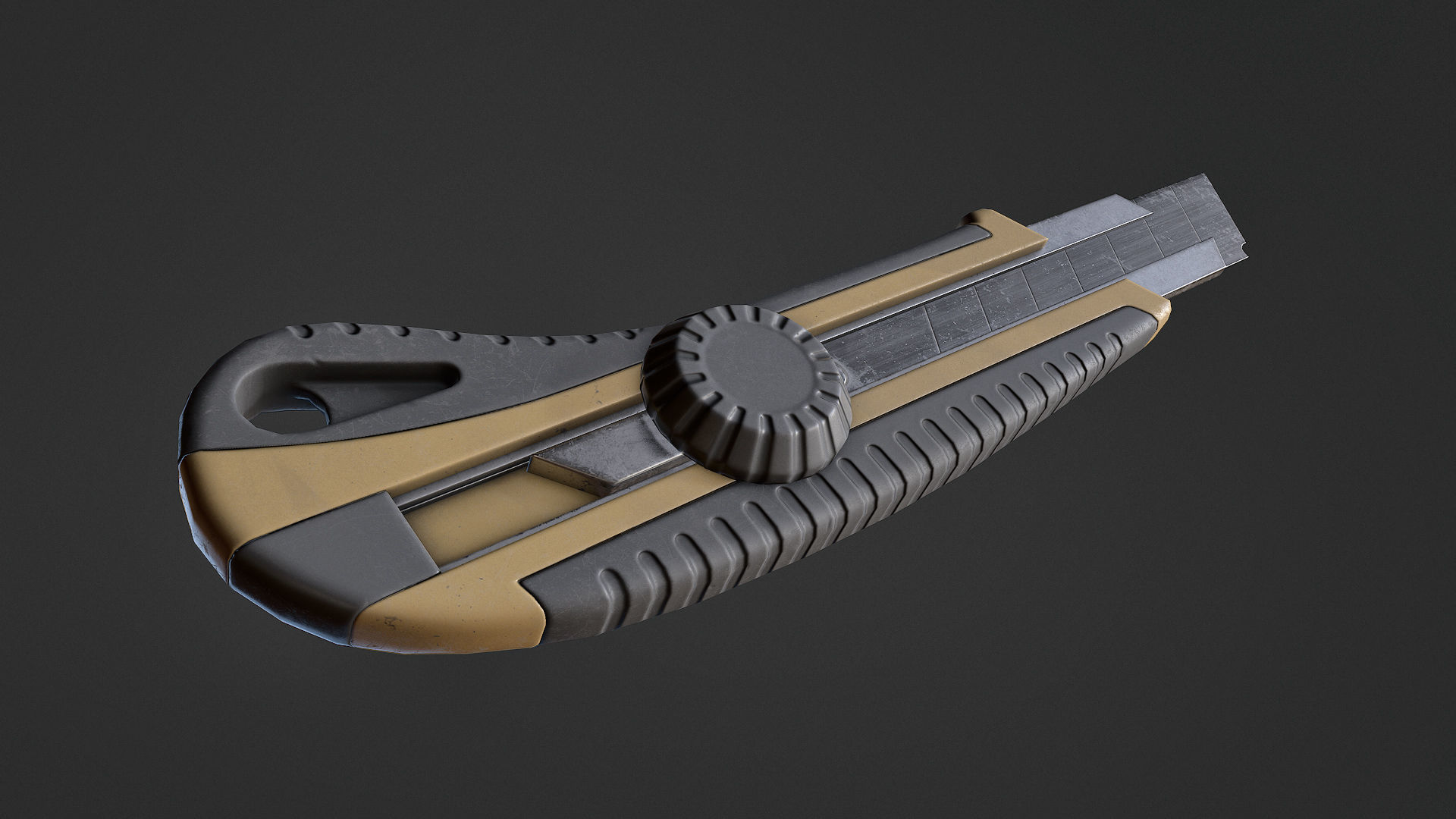 Utility Knife Low-poly 3D model_7