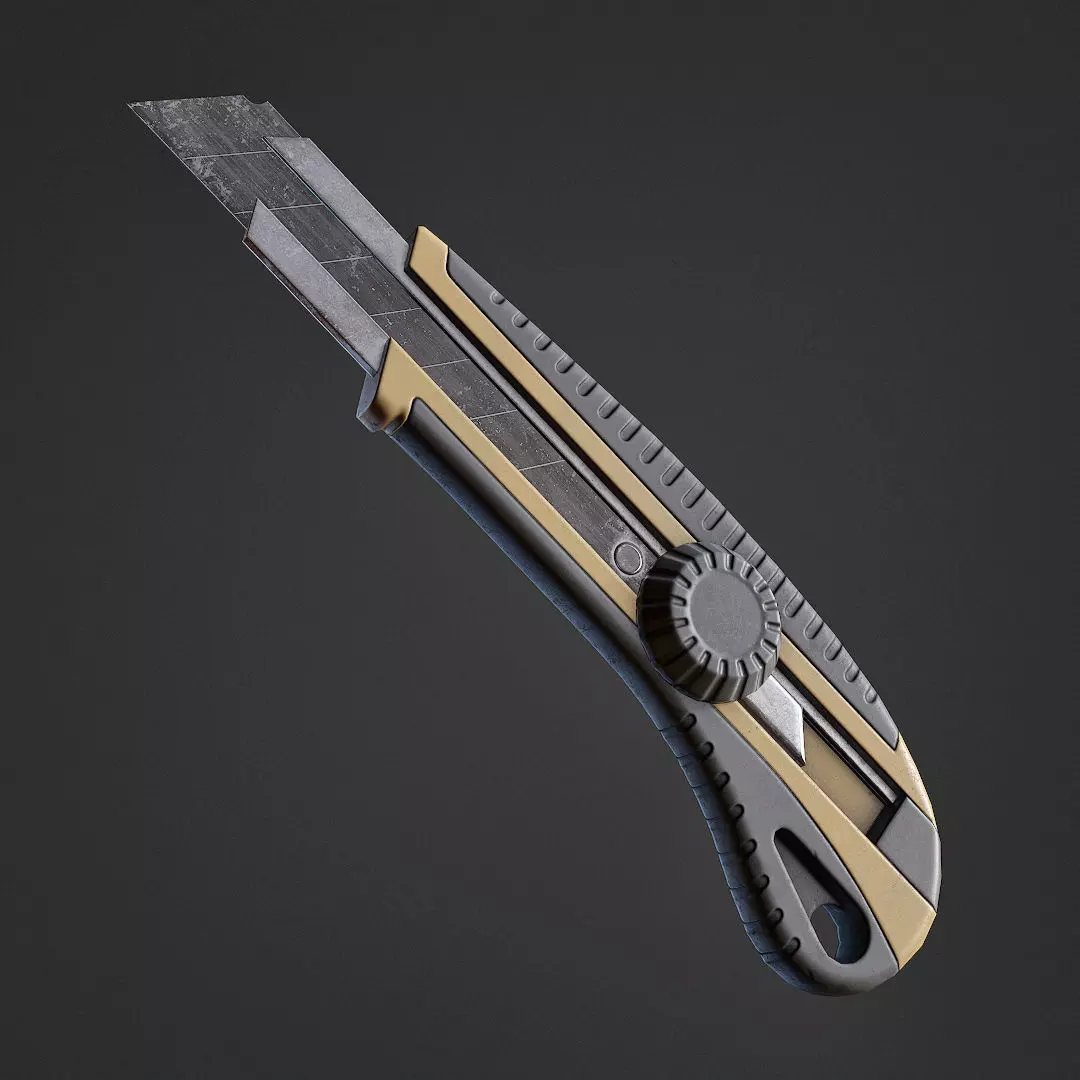 Utility Knife Low-poly 3D model_0