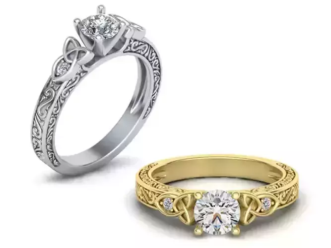  Knot Engagement ring printable 3d model N0299 3D print model