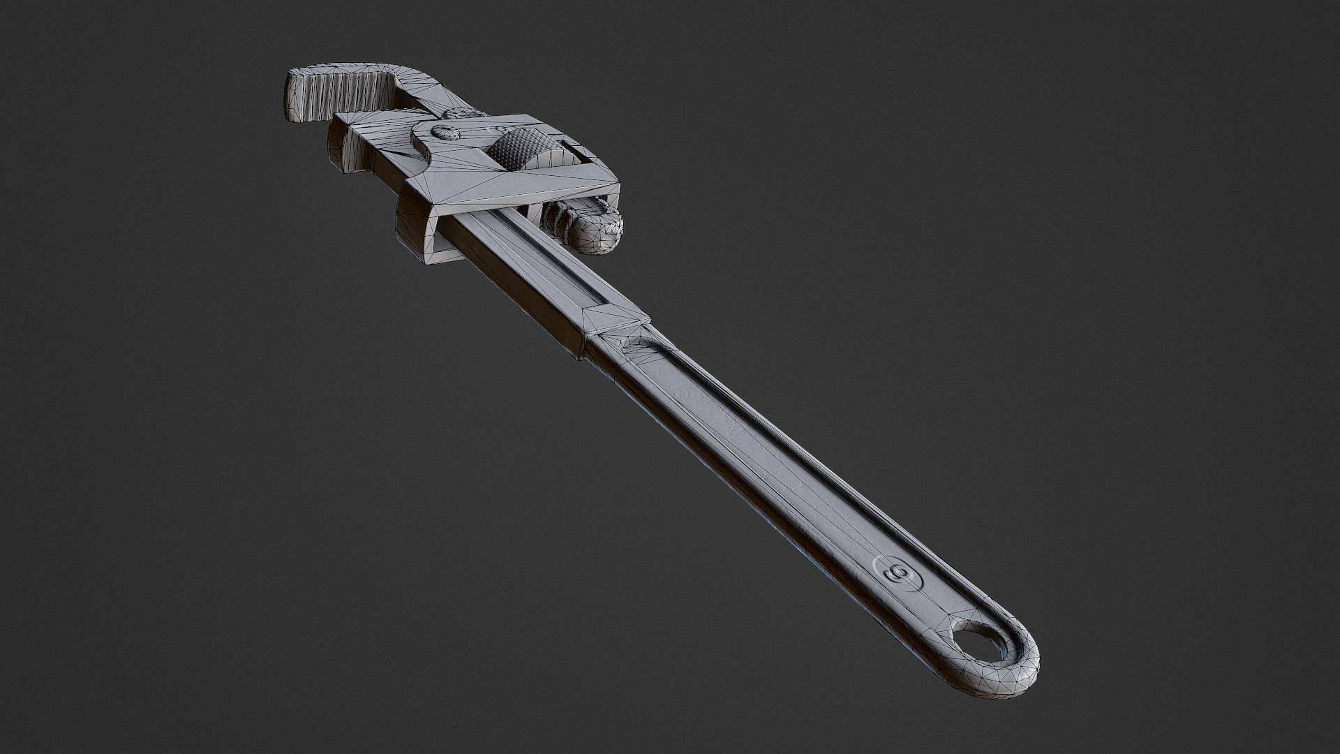Pipe Wrench Low-poly 3D model_10