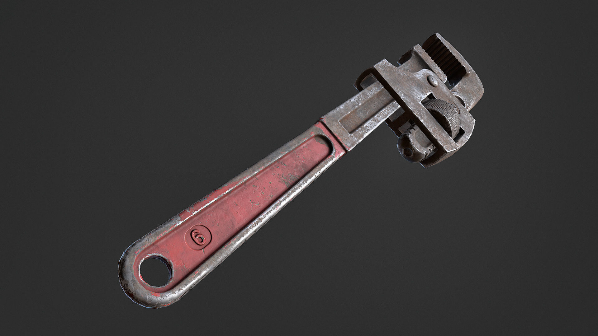 Pipe Wrench Low-poly 3D model_4