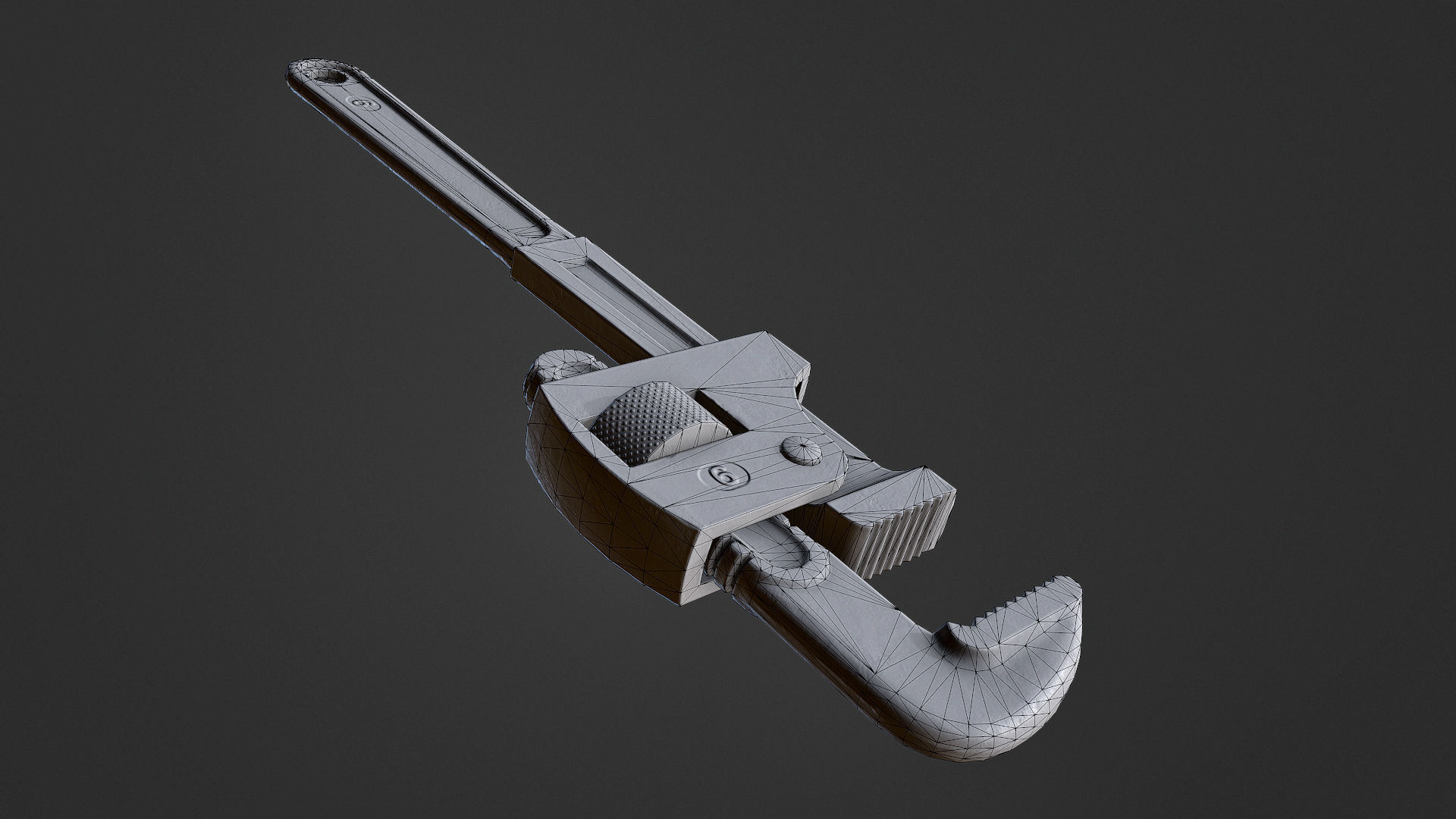 Pipe Wrench Low-poly 3D model_8