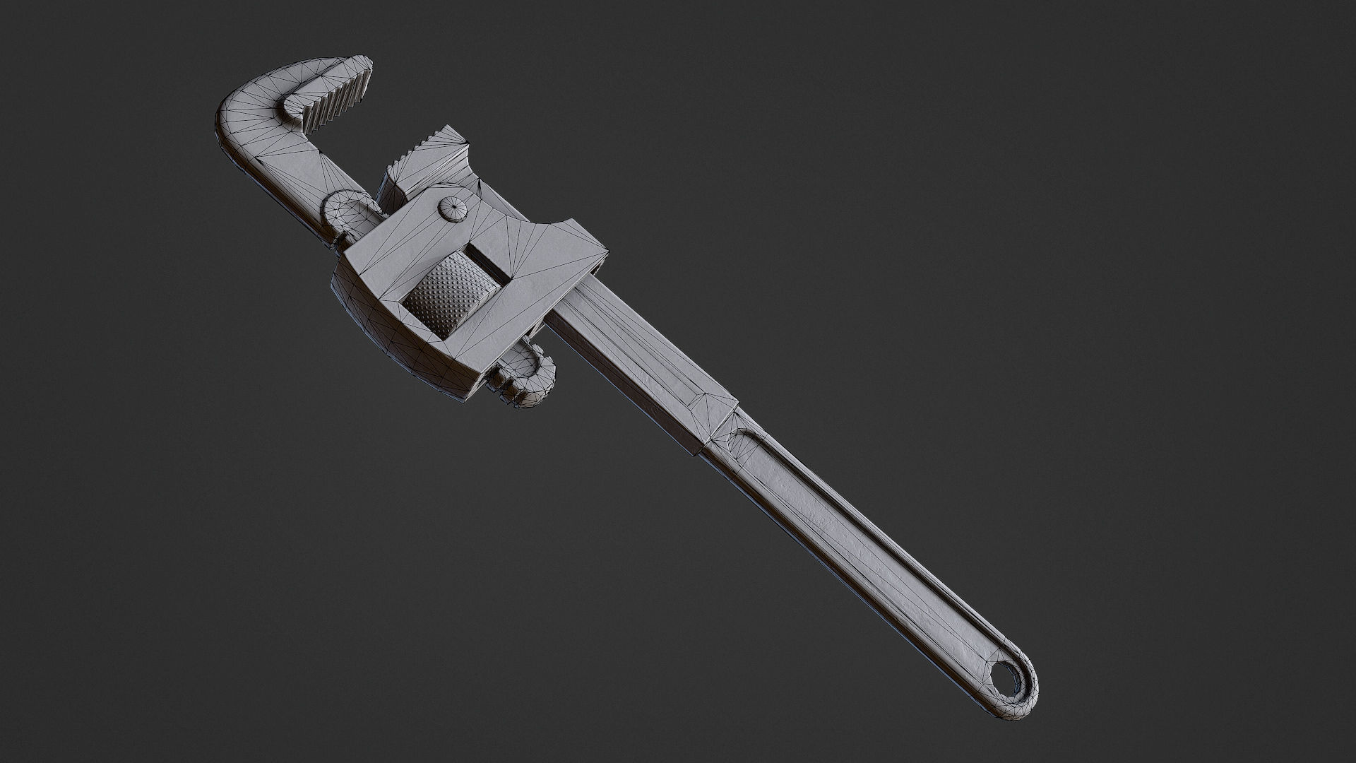 Pipe Wrench Low-poly 3D model_7