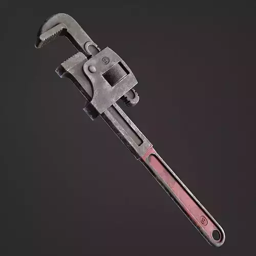 Pipe Wrench Low-poly 3D model