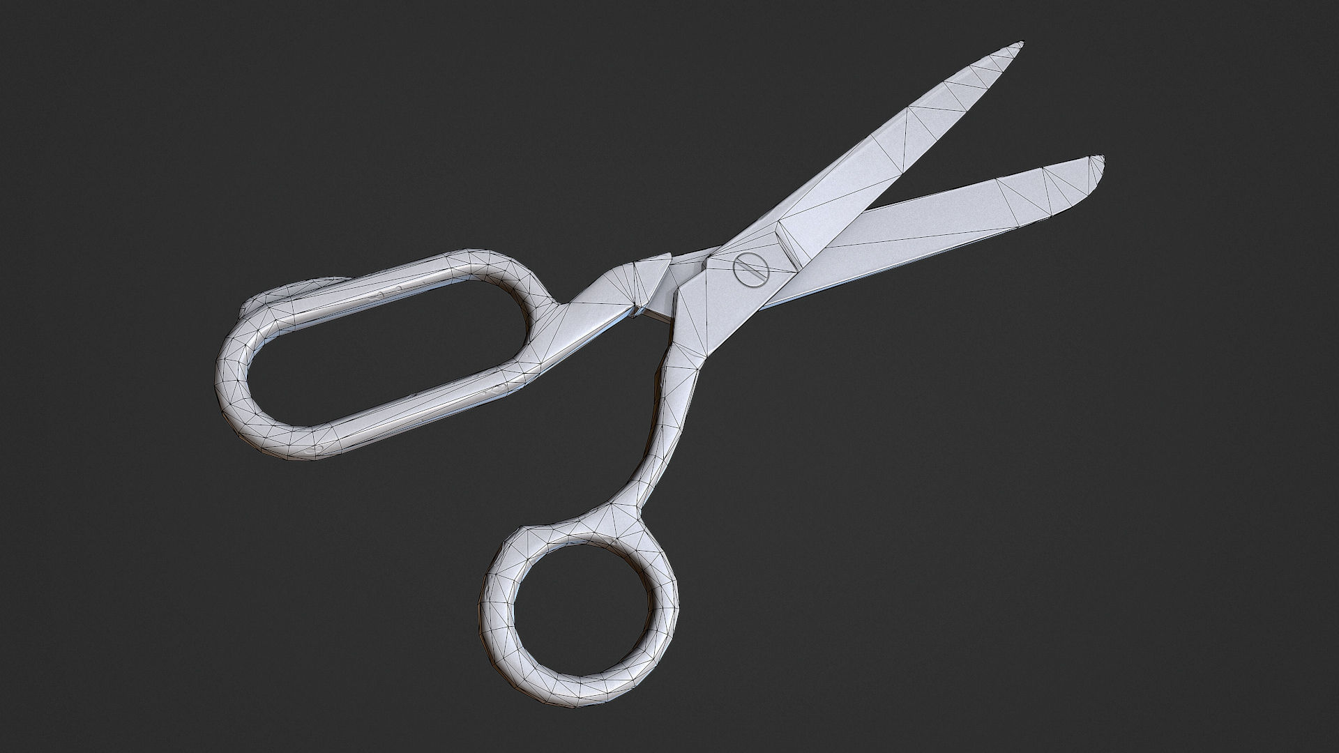 Scissors pair of Low-poly 3D model_7
