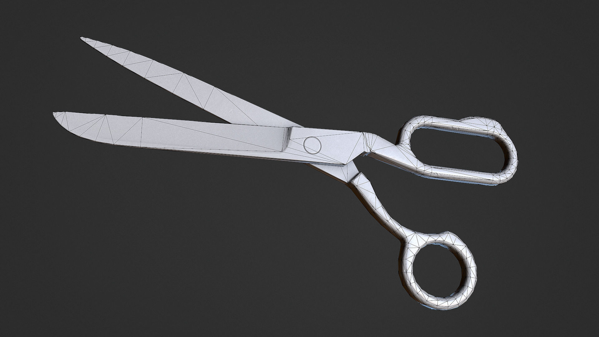 Scissors pair of Low-poly 3D model_8