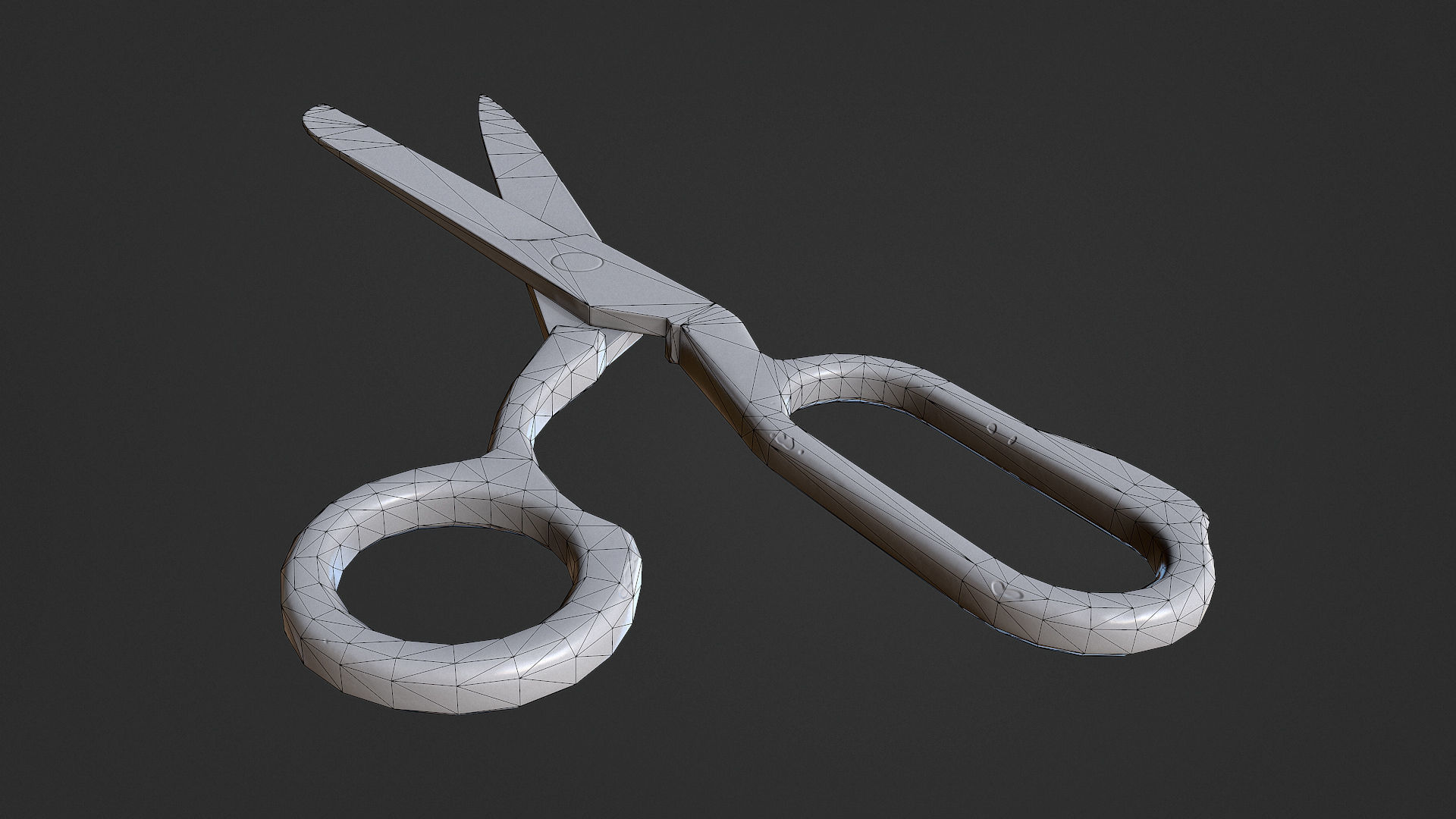 Scissors pair of Low-poly 3D model_10