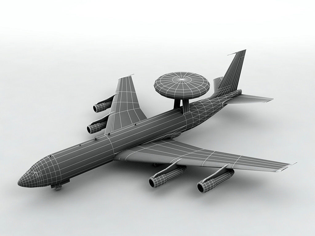 E-3 Sentry AWACS Aircraft Low-poly 3D model_2