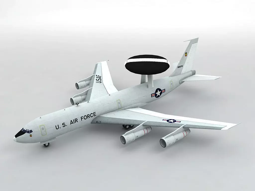 E-3 Sentry AWACS Aircraft Low-poly 3D model_0